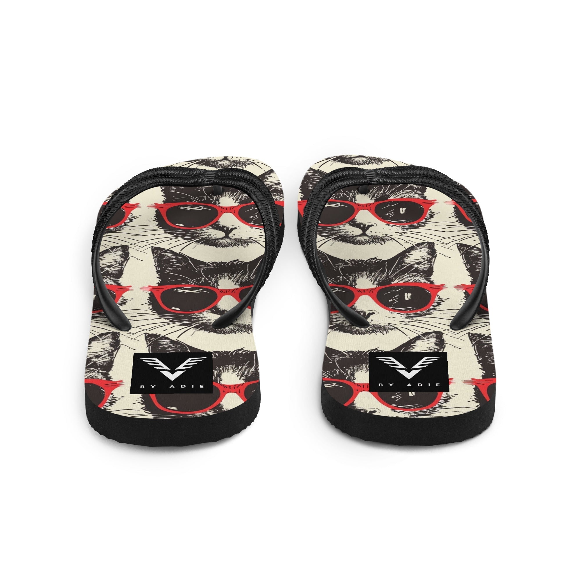 Midnight Cool Cat Flip Flops