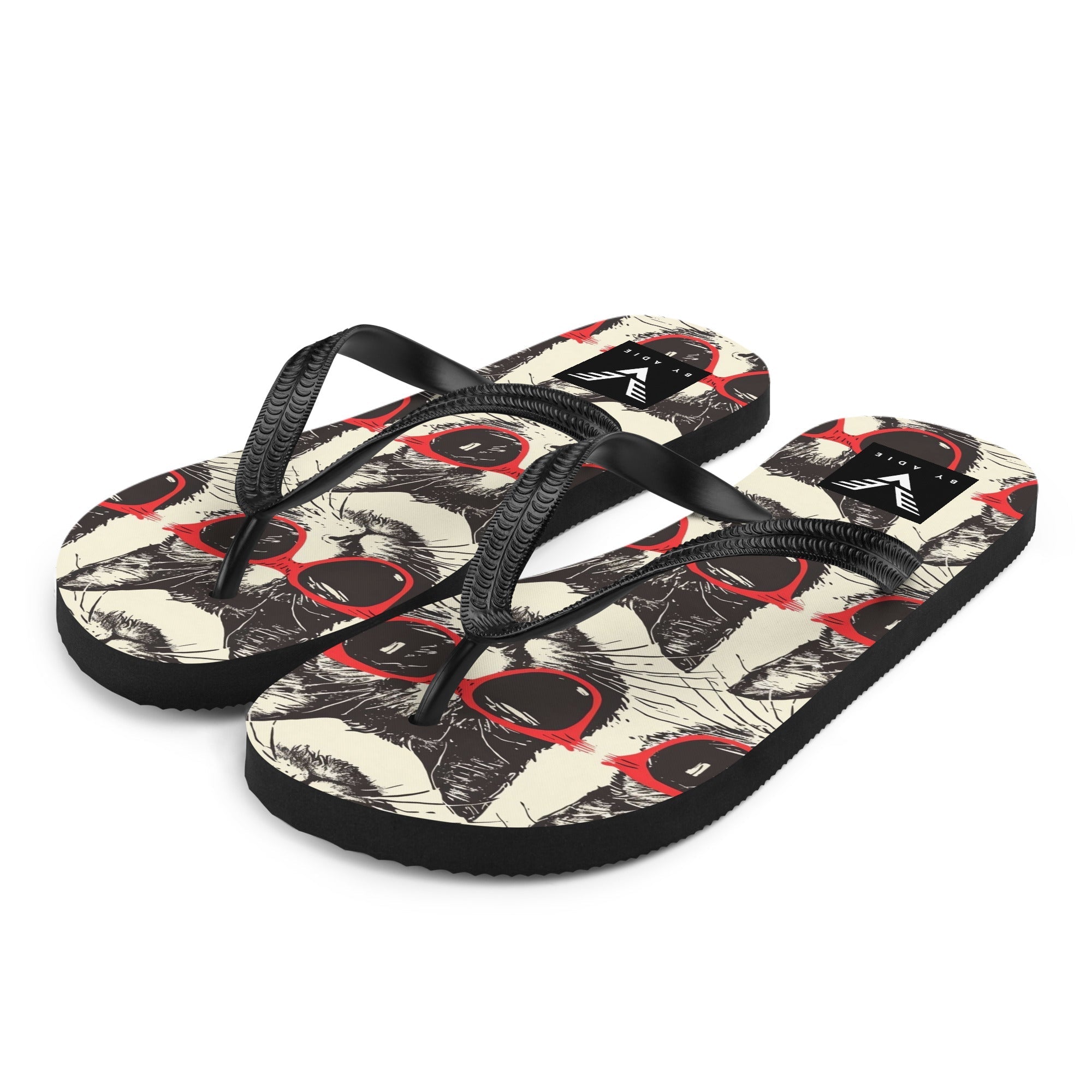 Midnight Cool Cat Flip Flops
