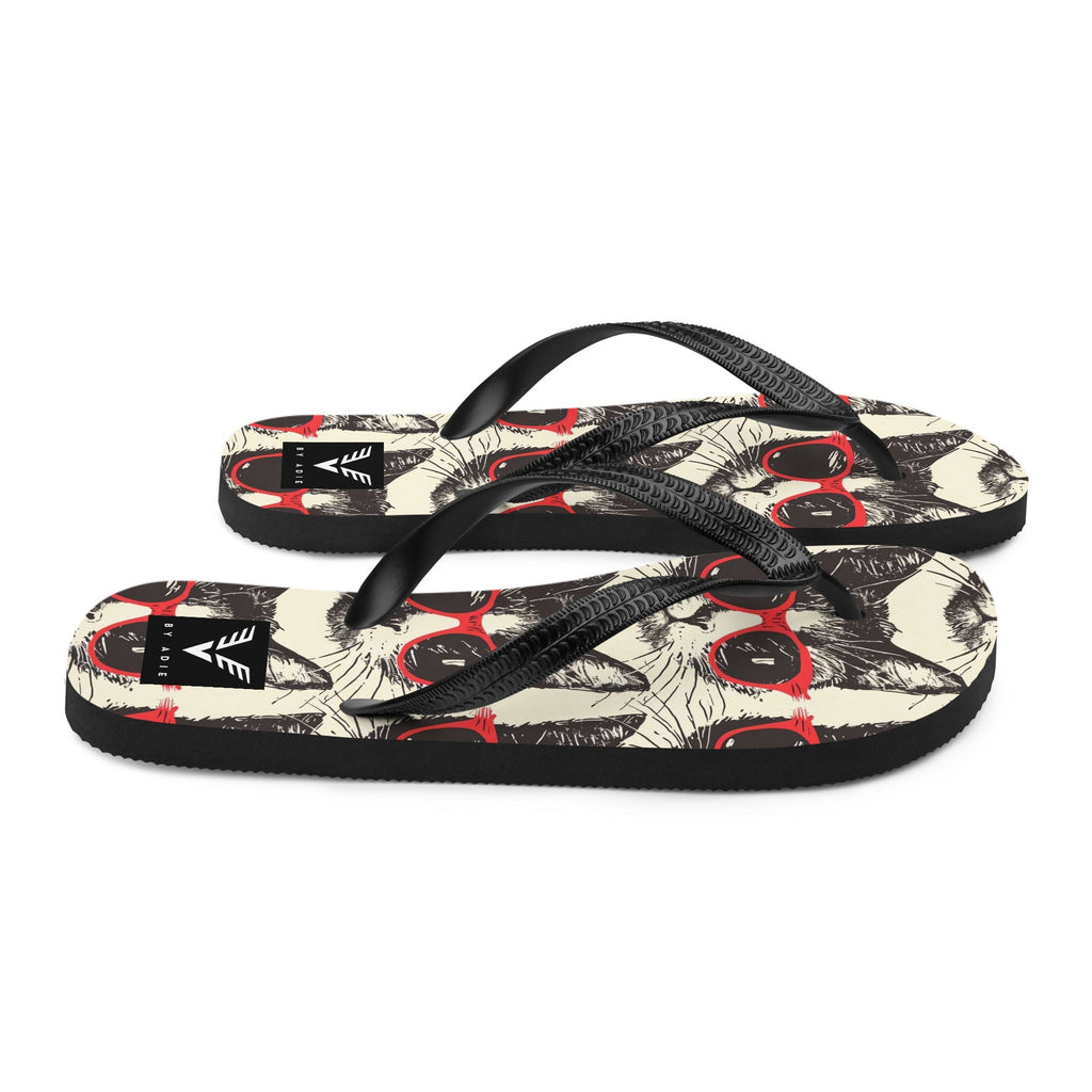 Midnight Cool Cat Flip Flops