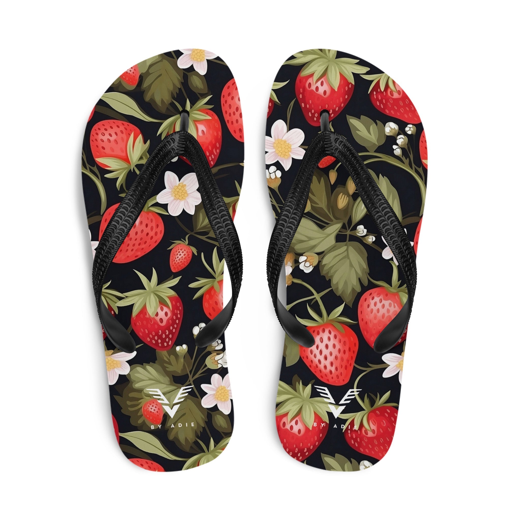 Midnight Strawberry Luxe Flip Flops