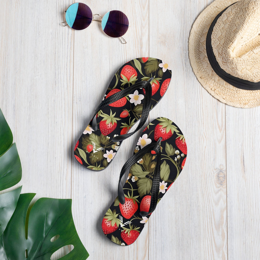 Midnight Strawberry Luxe Flip Flops