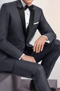 "Milan" Steel Grey Tuxedo Jacket Peak (Separates)-1