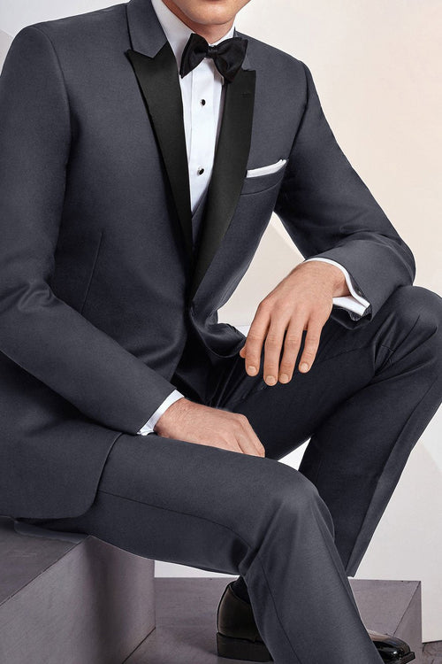 "Milan" Steel Grey Tuxedo Jacket Peak (Separates)-1