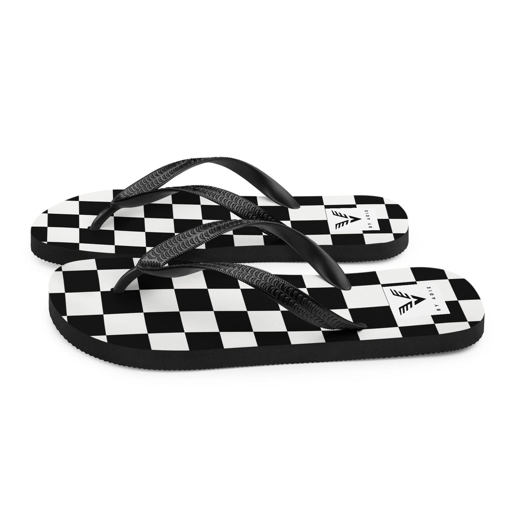 Monochrome Check Luxe Flip Flops