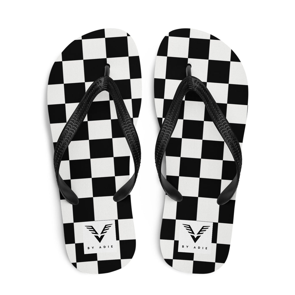 Monochrome Check Luxe Flip Flops