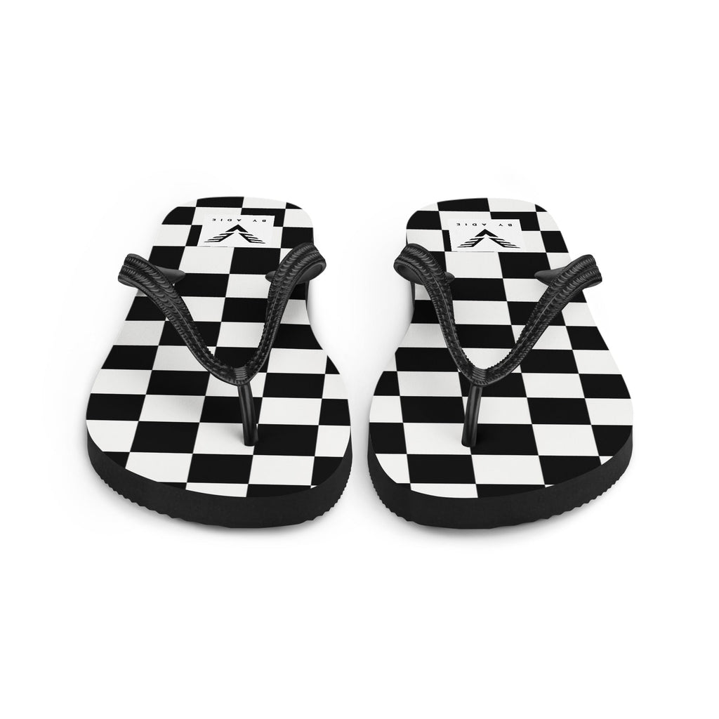 Monochrome Check Luxe Flip Flops