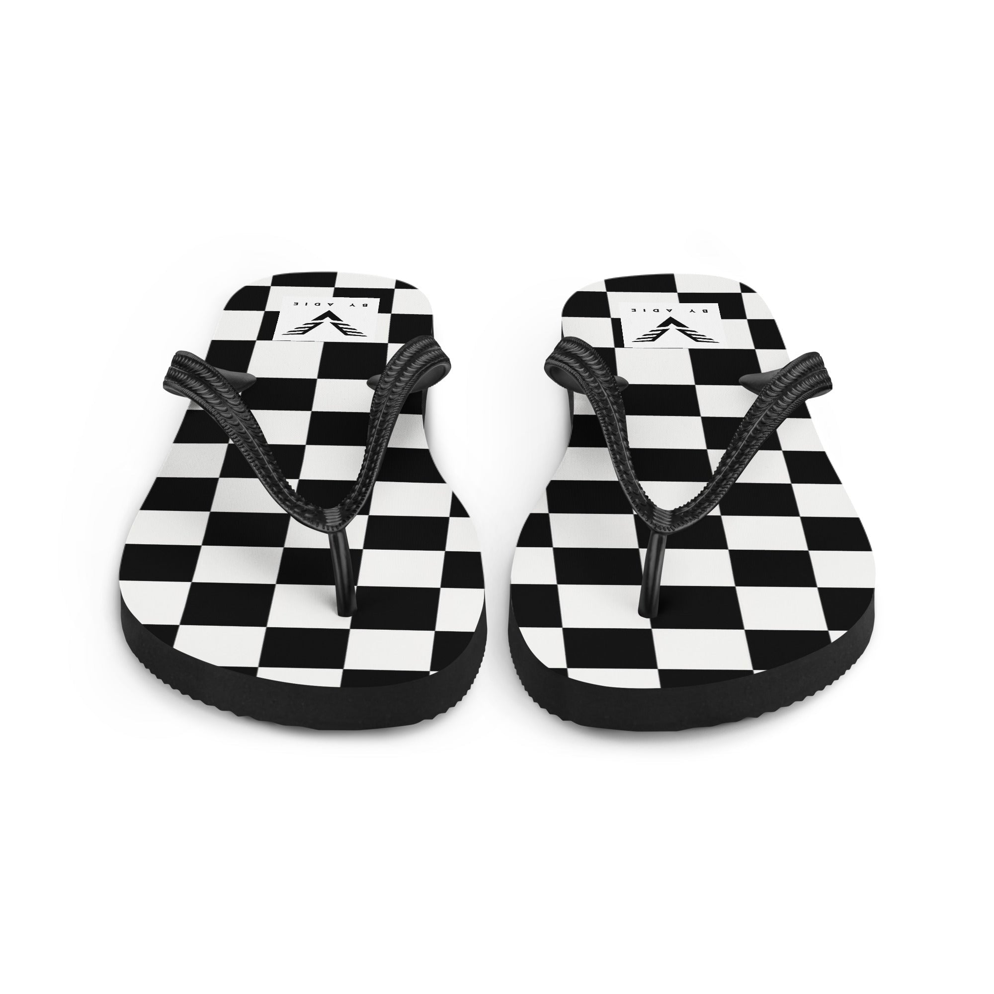Monochrome Check Luxe Flip Flops
