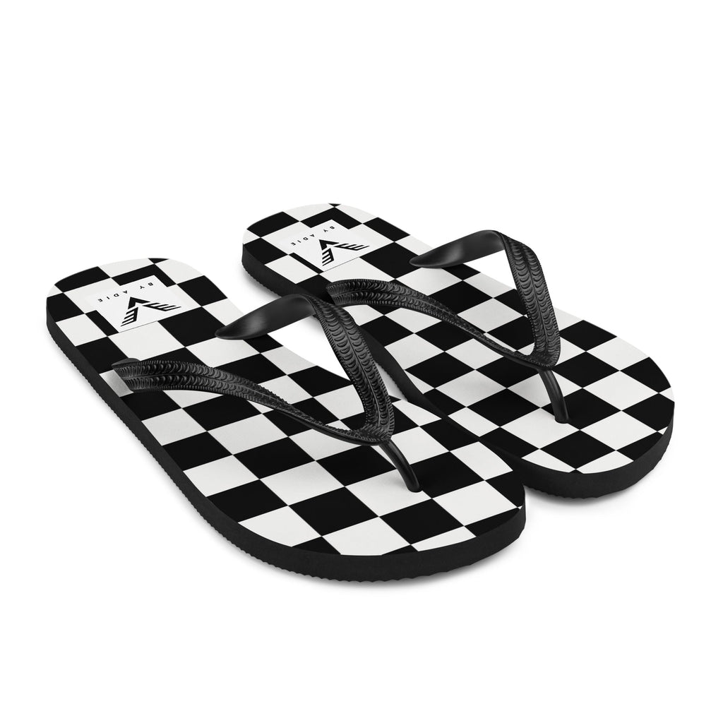 Monochrome Check Luxe Flip Flops