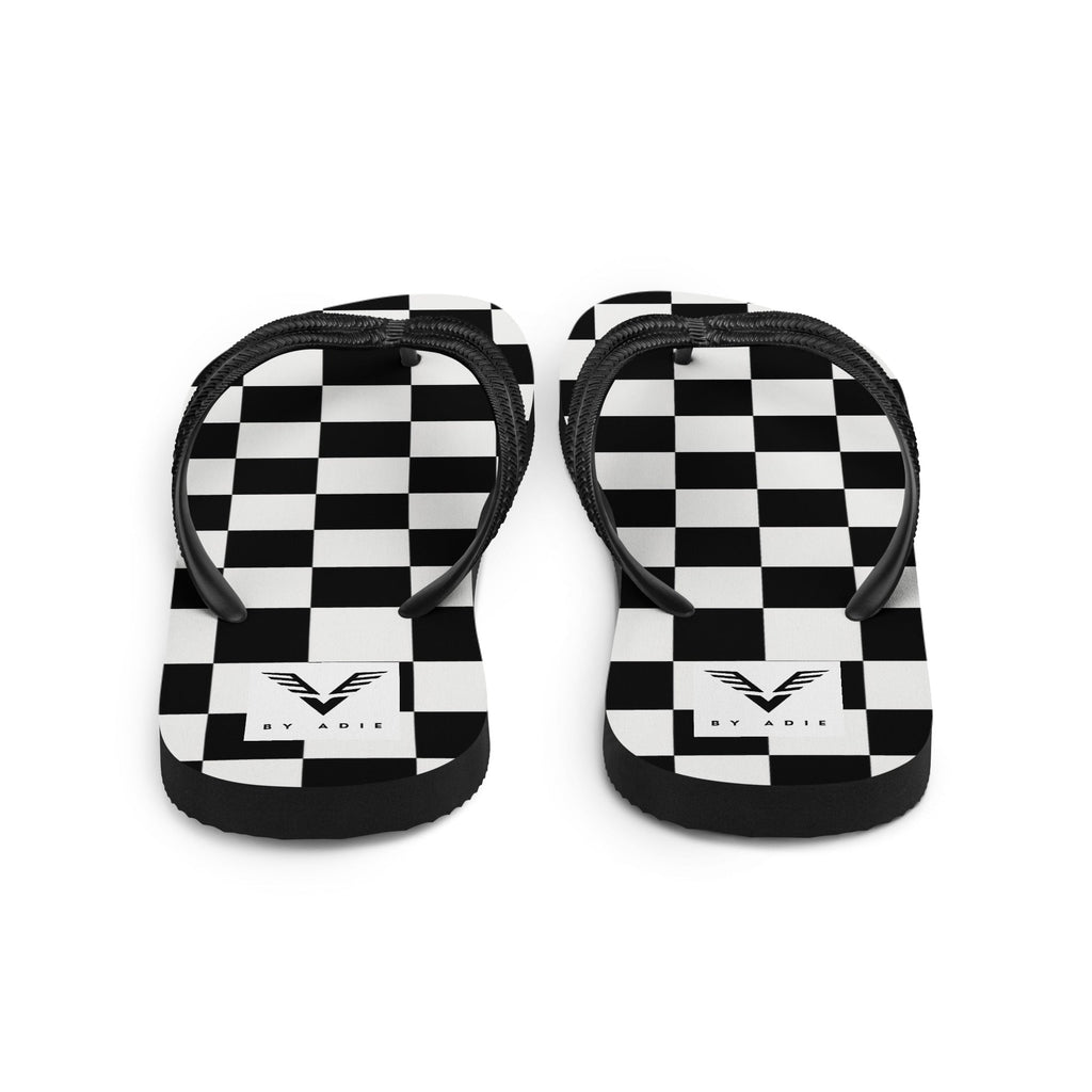 Monochrome Check Luxe Flip Flops