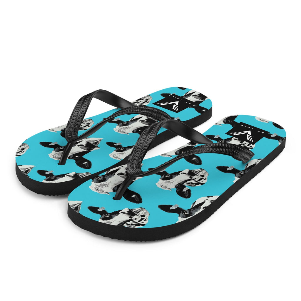 Moo Vibes Cow Flip Flops