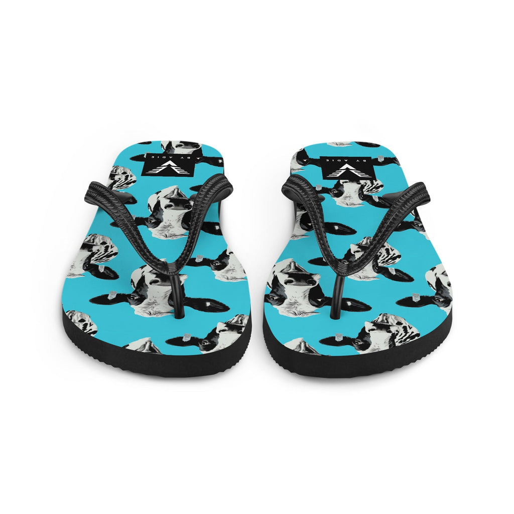 Moo Vibes Cow Flip Flops