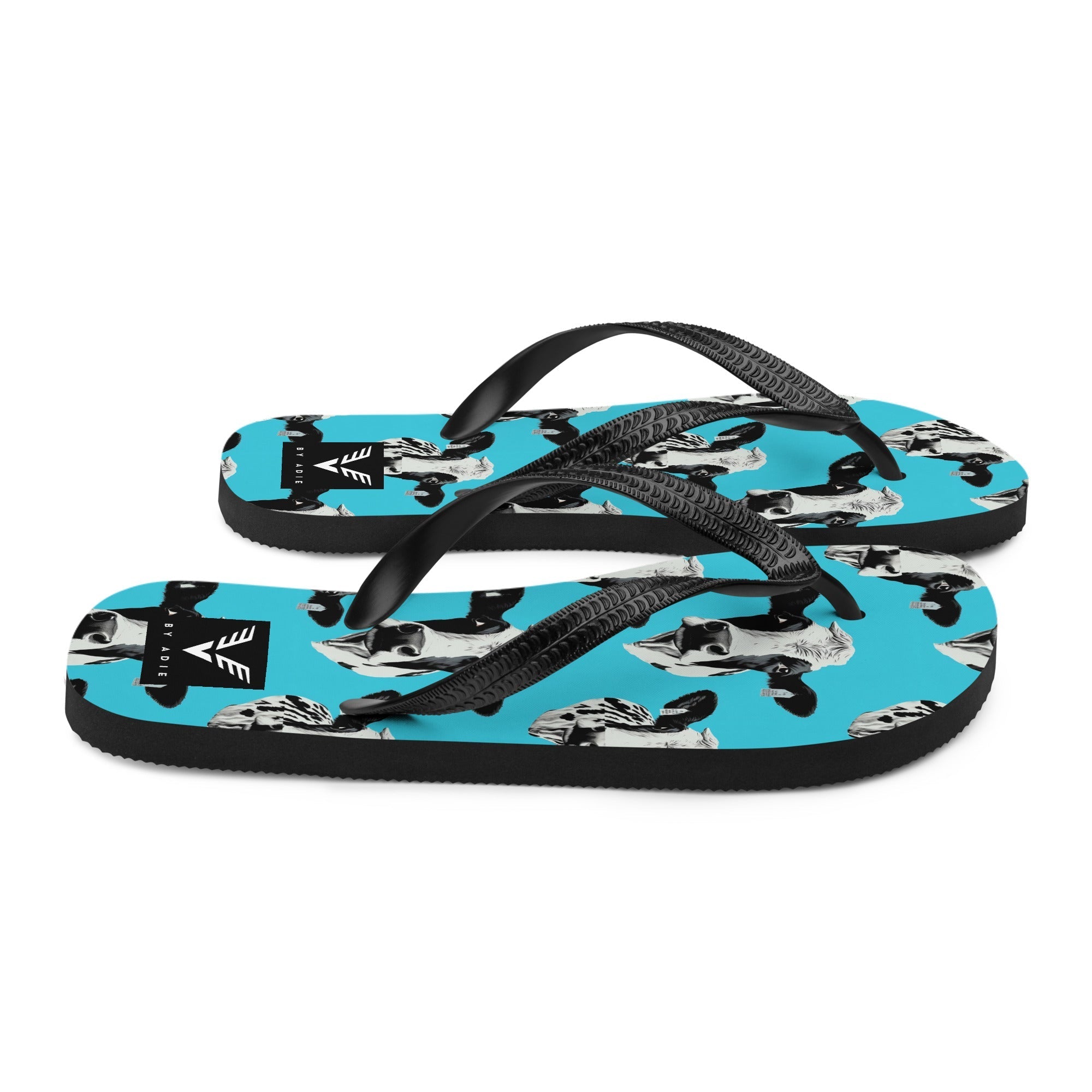 Moo Vibes Cow Flip Flops