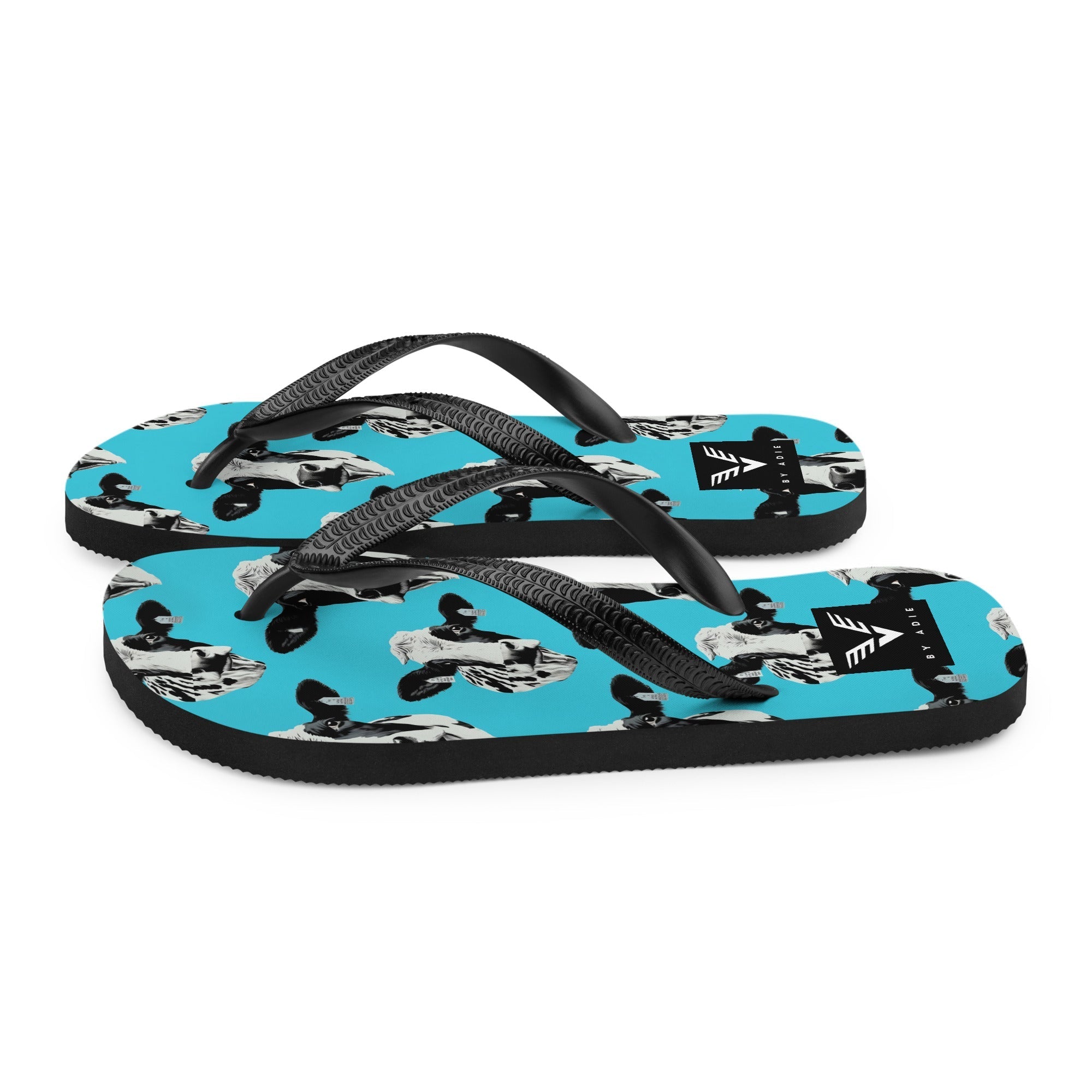 Moo Vibes Cow Flip Flops
