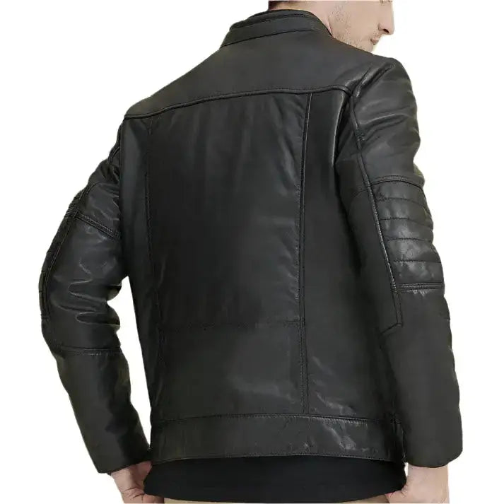 Men’s Moto Biker Leather Jacket-1