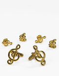 Musical G Clef Gold Studs and Cufflinks Set-0