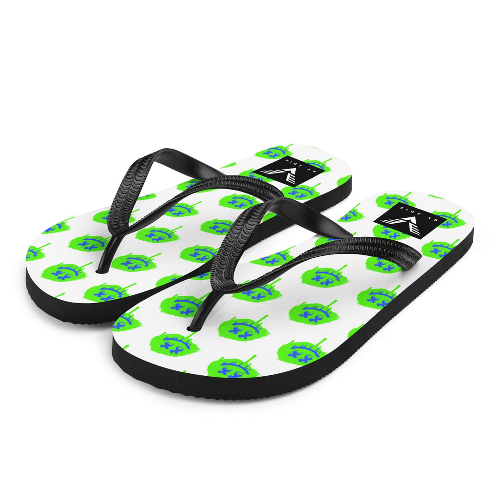 Neon Drip Smiley Flip Flops