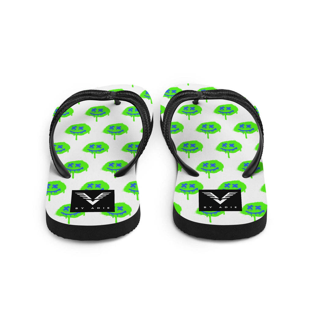 Neon Drip Smiley Flip Flops