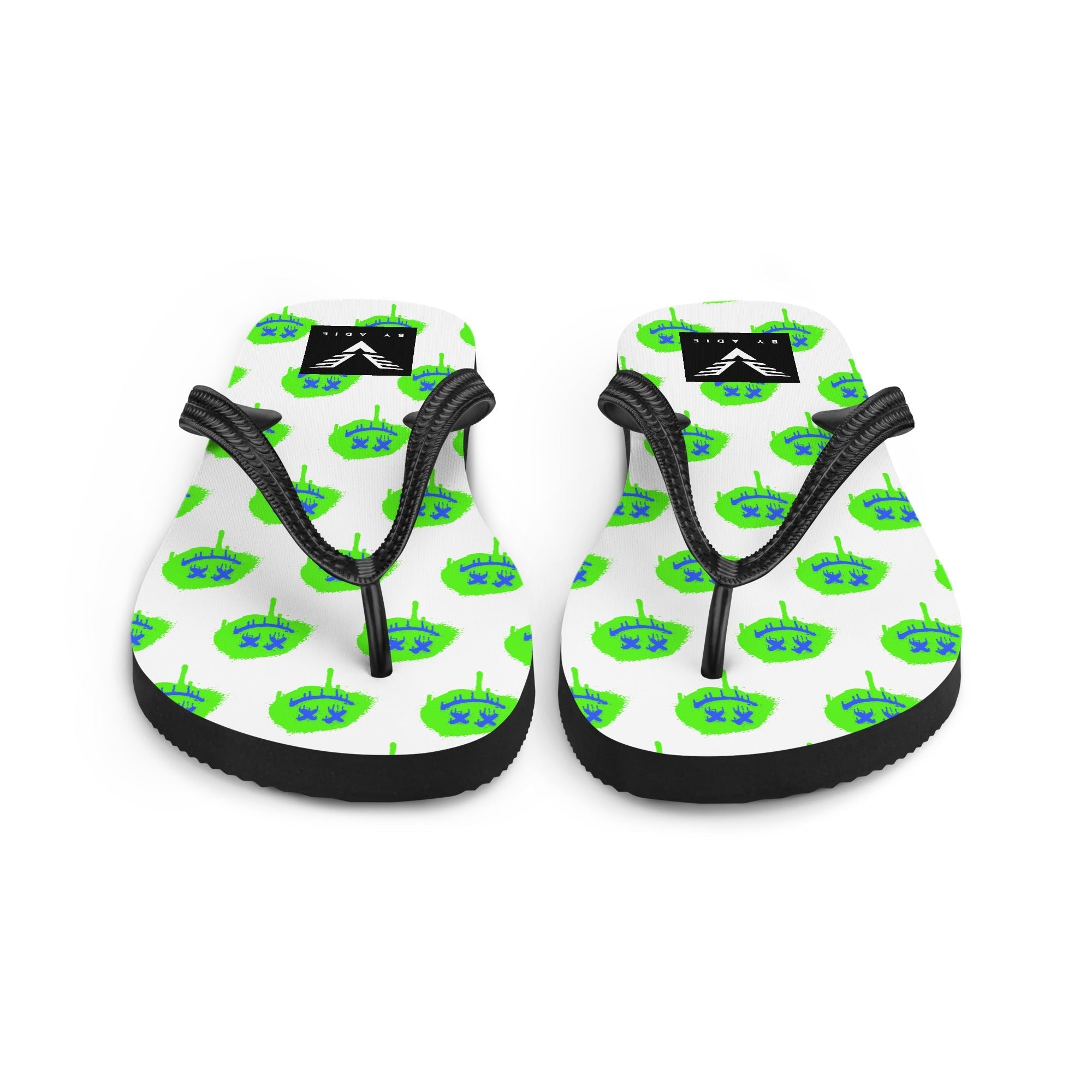 Neon Drip Smiley Flip Flops