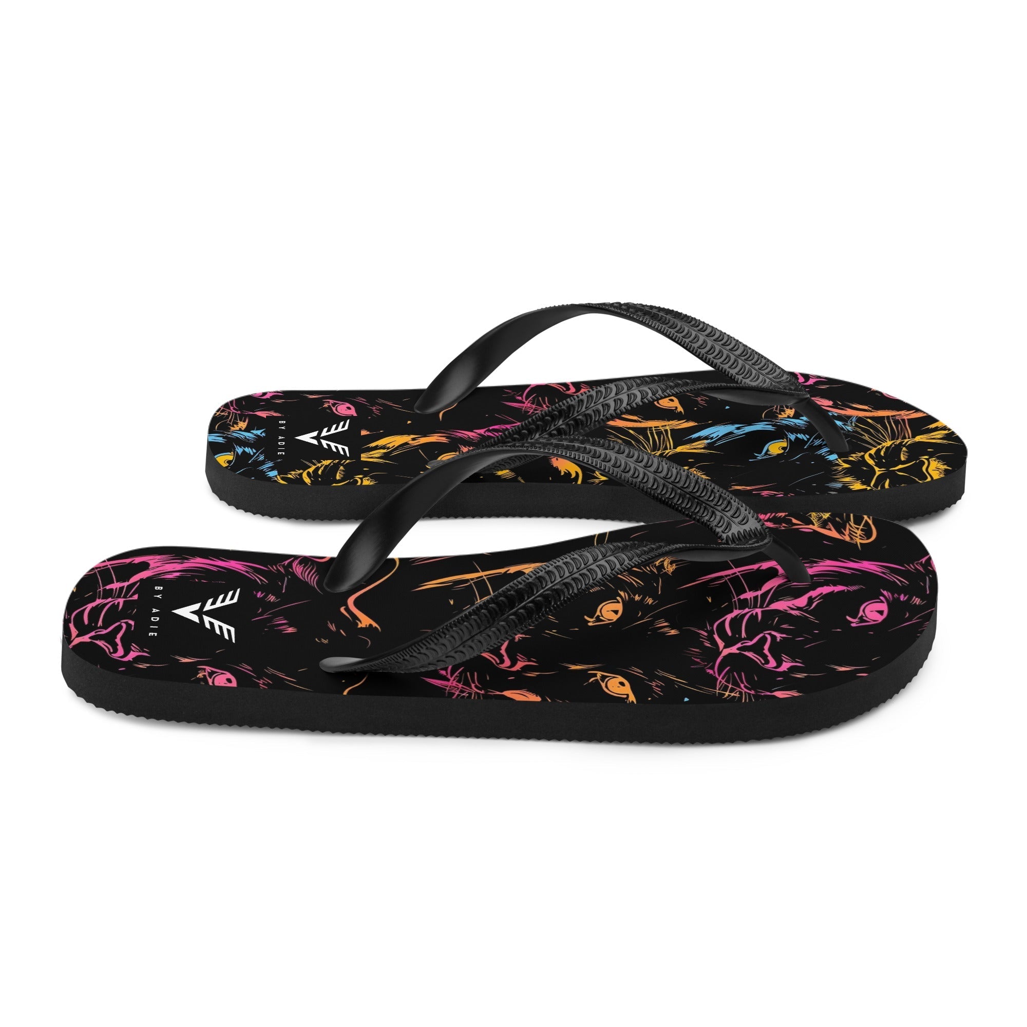 Neon Panther Luxe Flip Flops