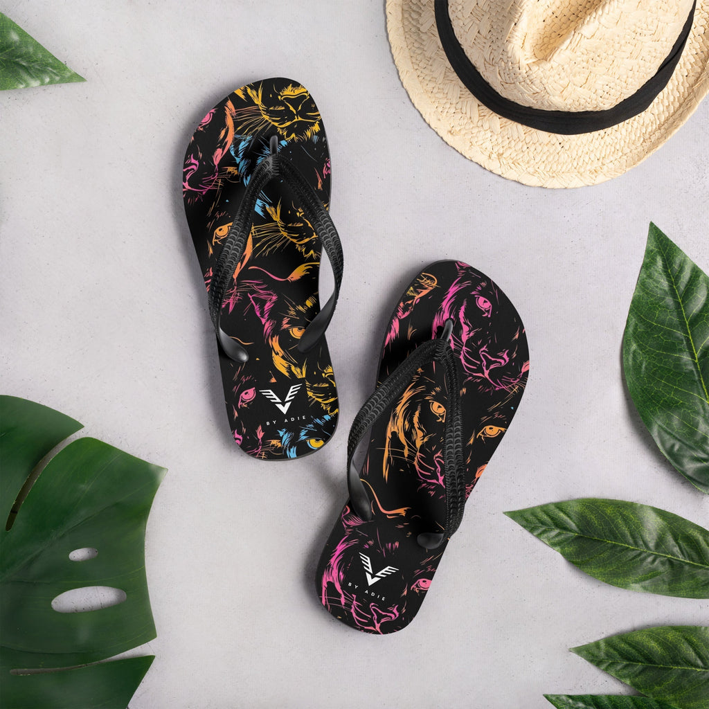 Neon Panther Luxe Flip Flops