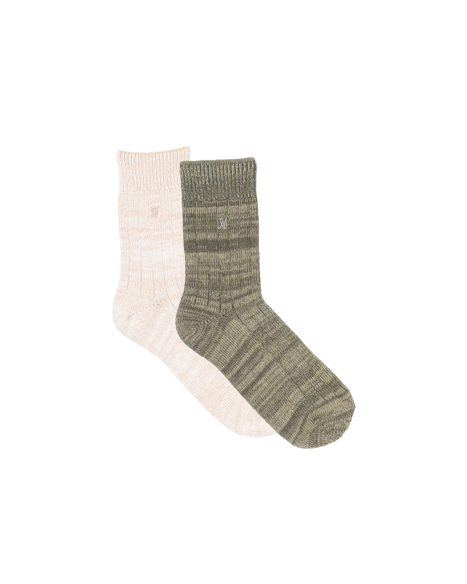 The Organic Cotton Socks 2 Pack - Oatmeal/Sage