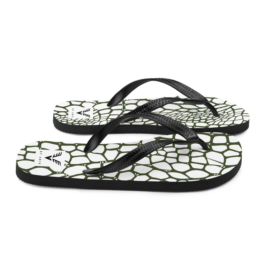 Olive Reptile Luxe Flip Flops