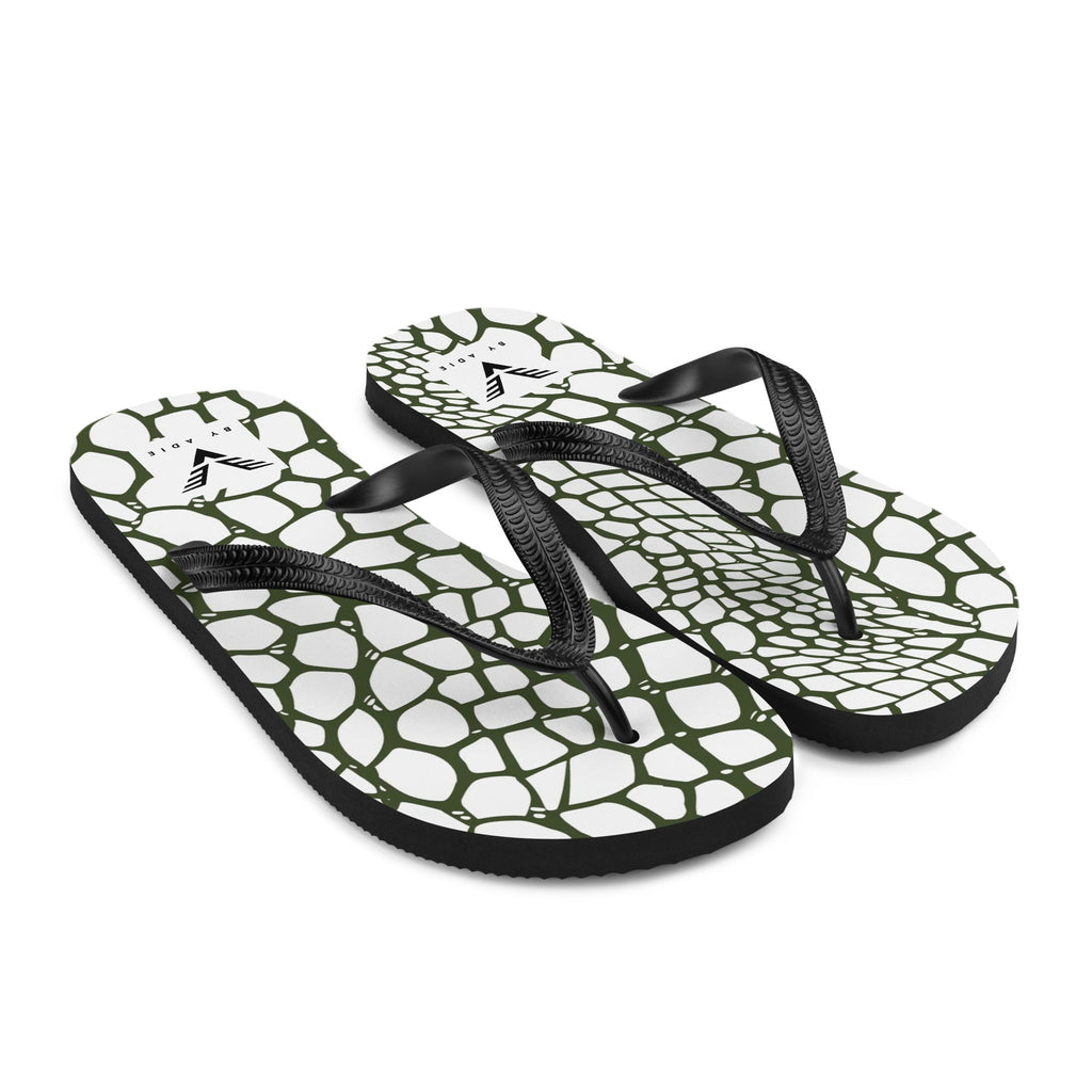 Olive Reptile Luxe Flip Flops