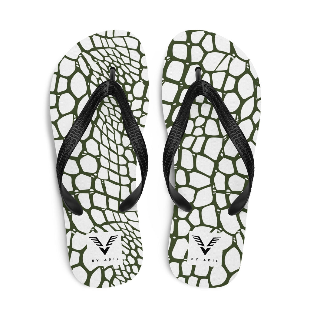Olive Reptile Luxe Flip Flops
