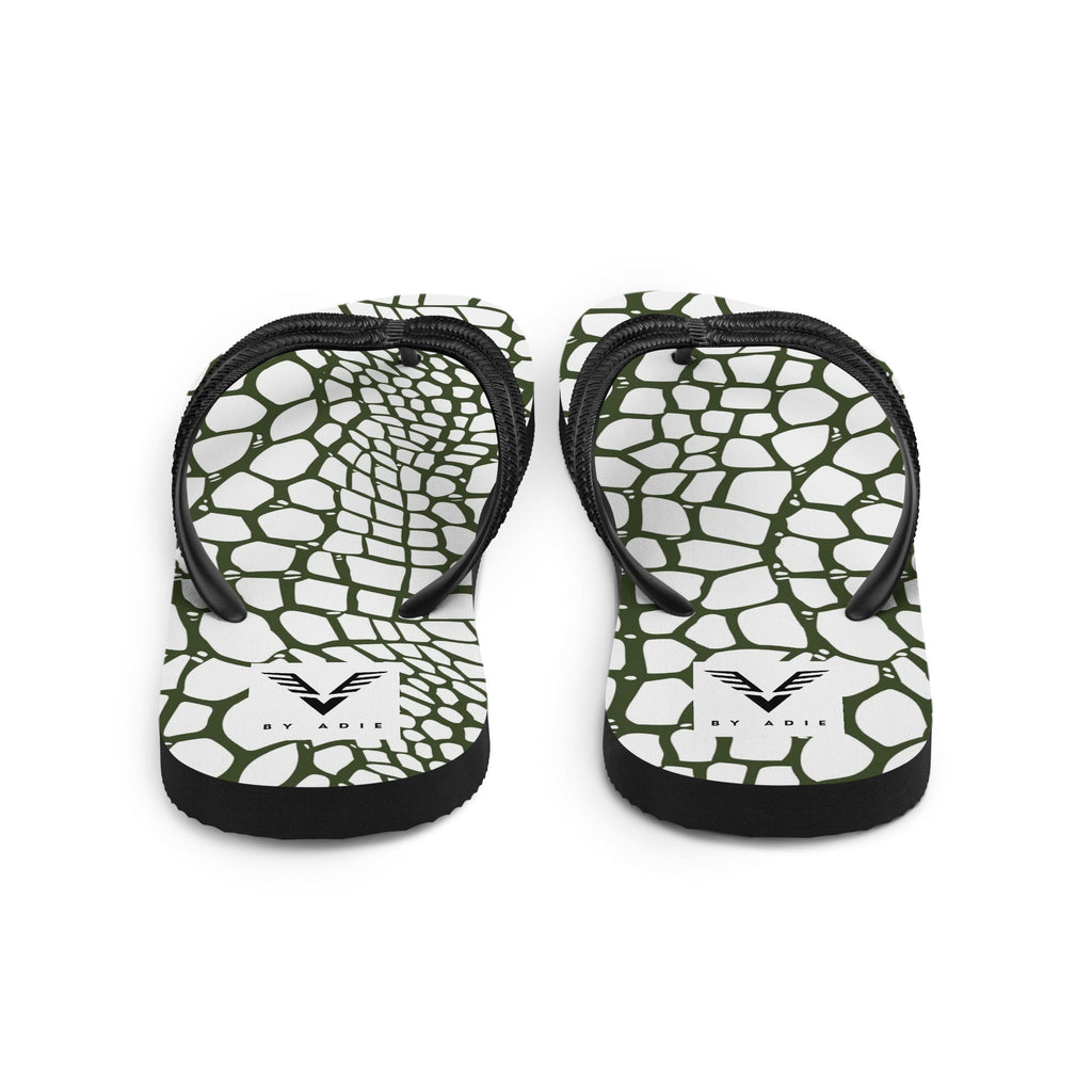 Olive Reptile Luxe Flip Flops