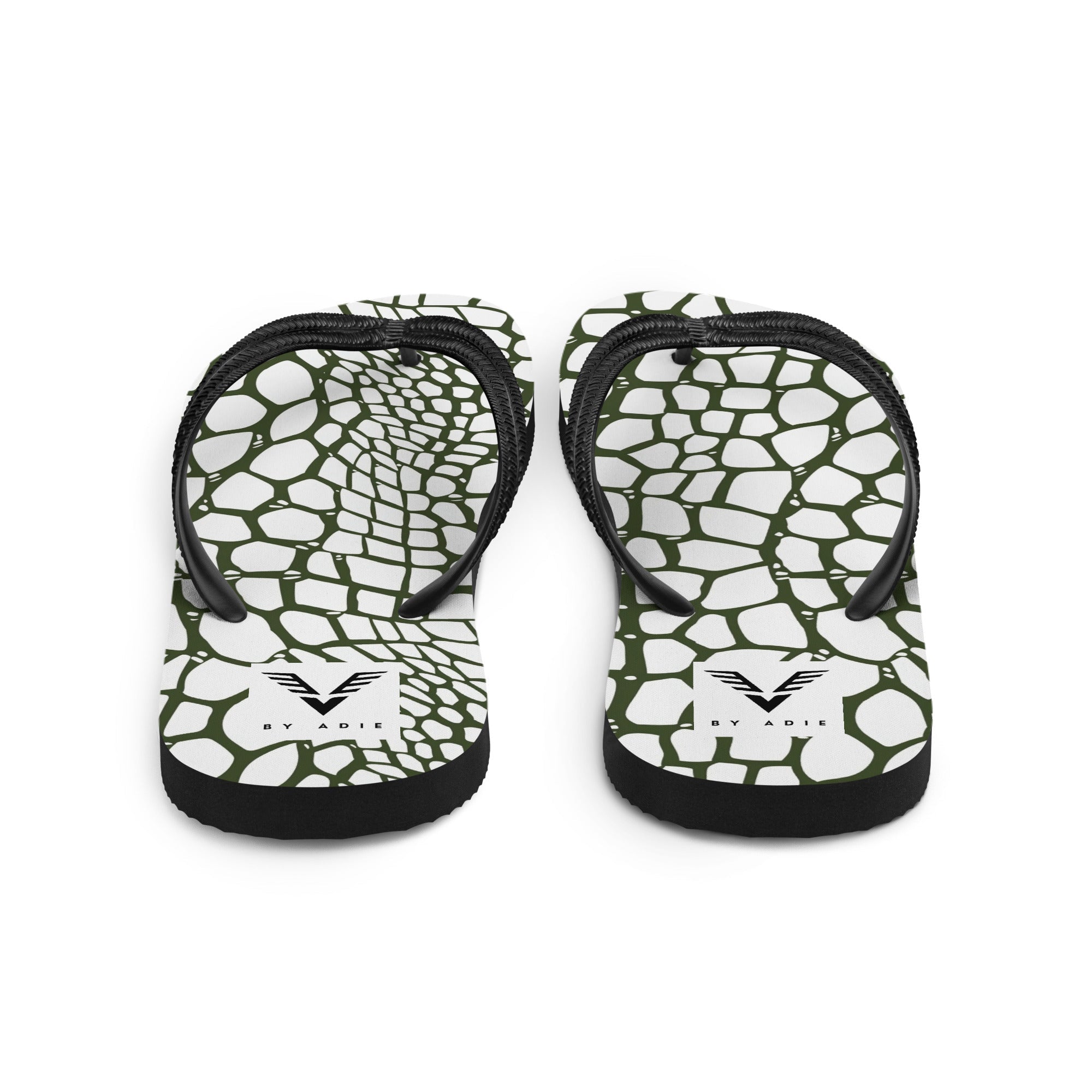 Olive Reptile Luxe Flip Flops