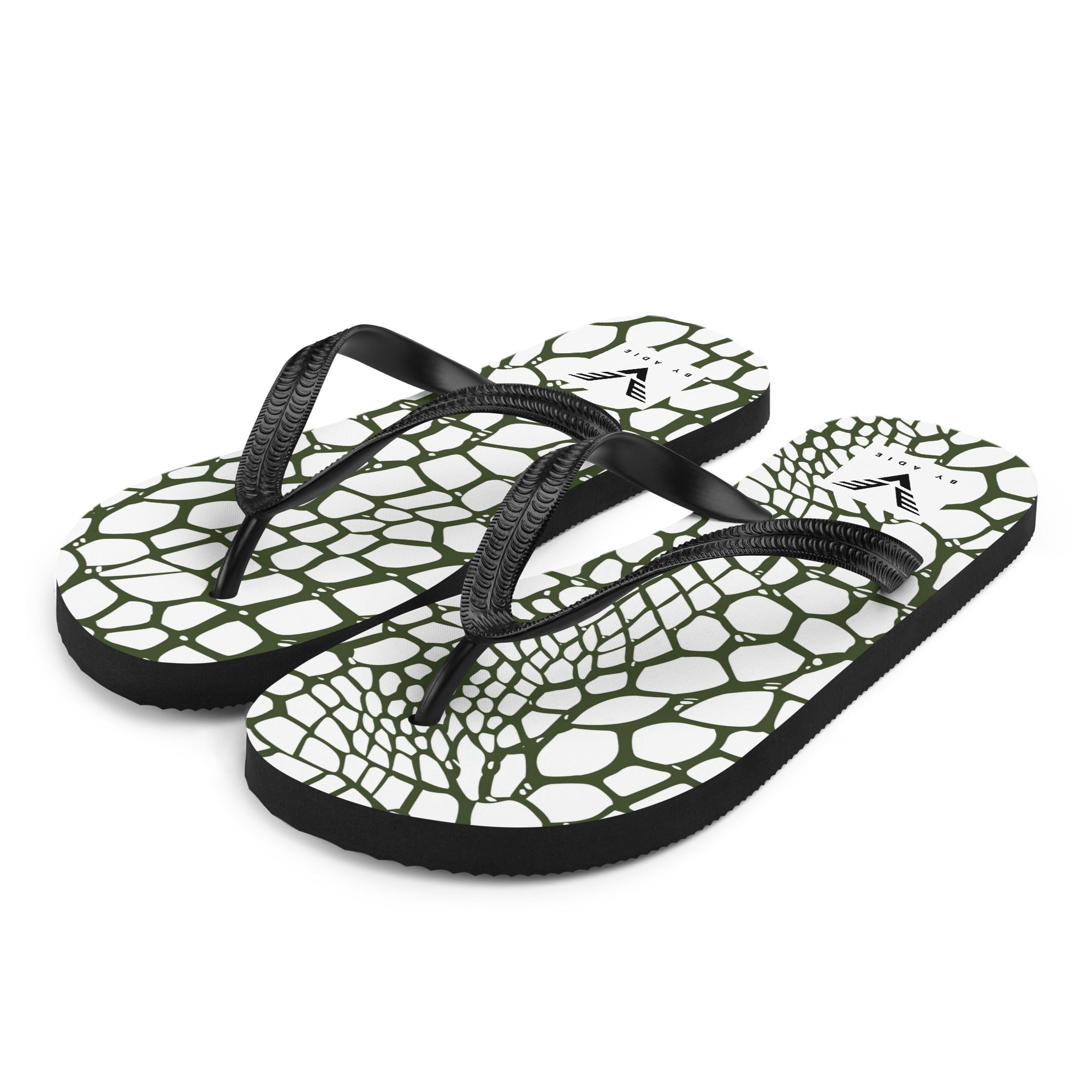 Olive Reptile Luxe Flip Flops