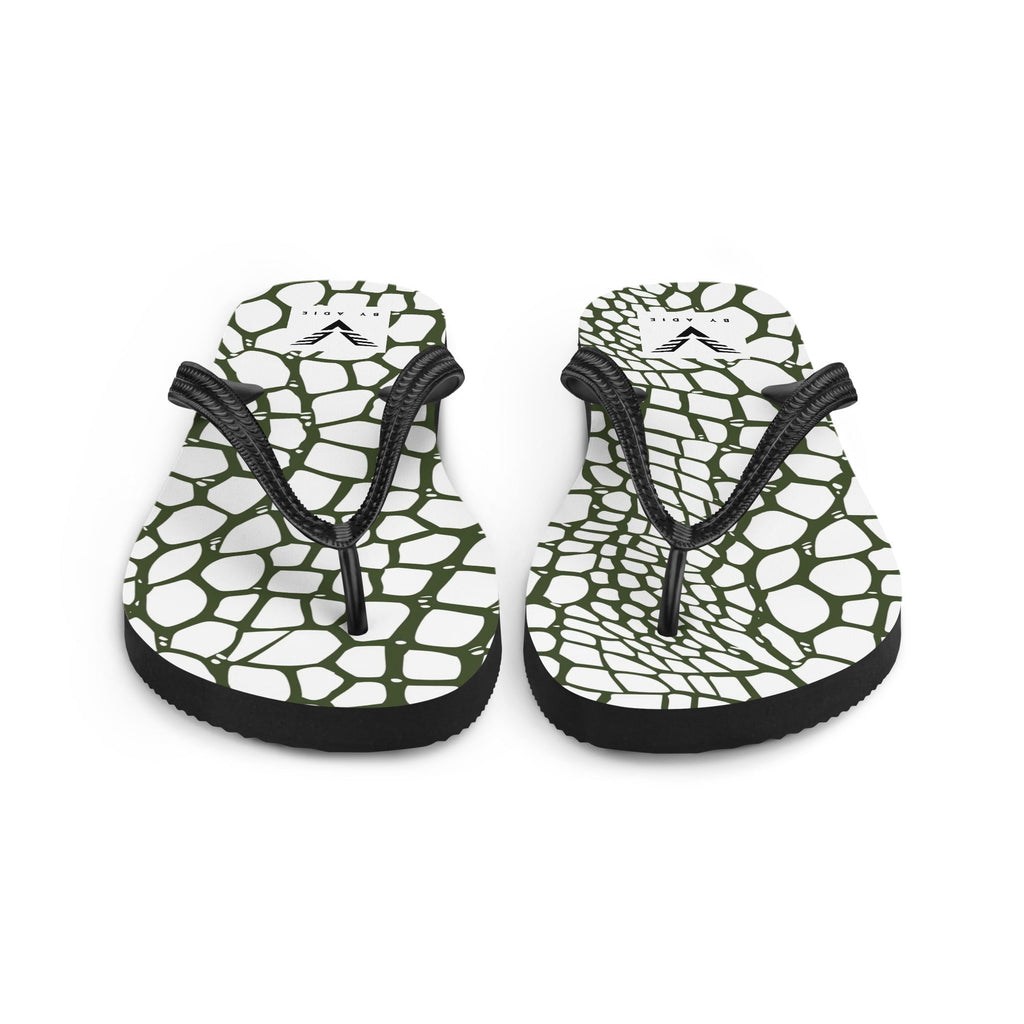 Olive Reptile Luxe Flip Flops