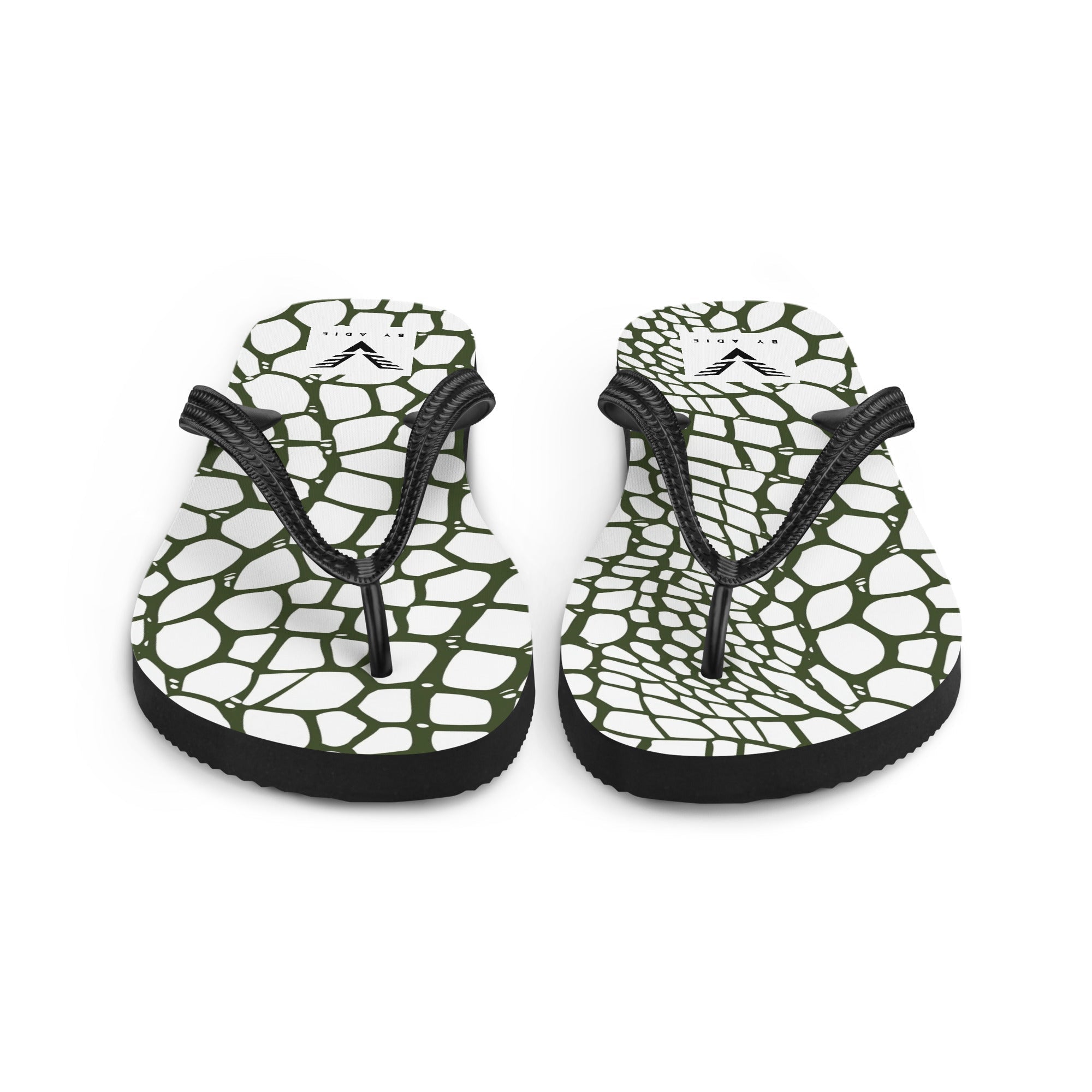 Olive Reptile Luxe Flip Flops