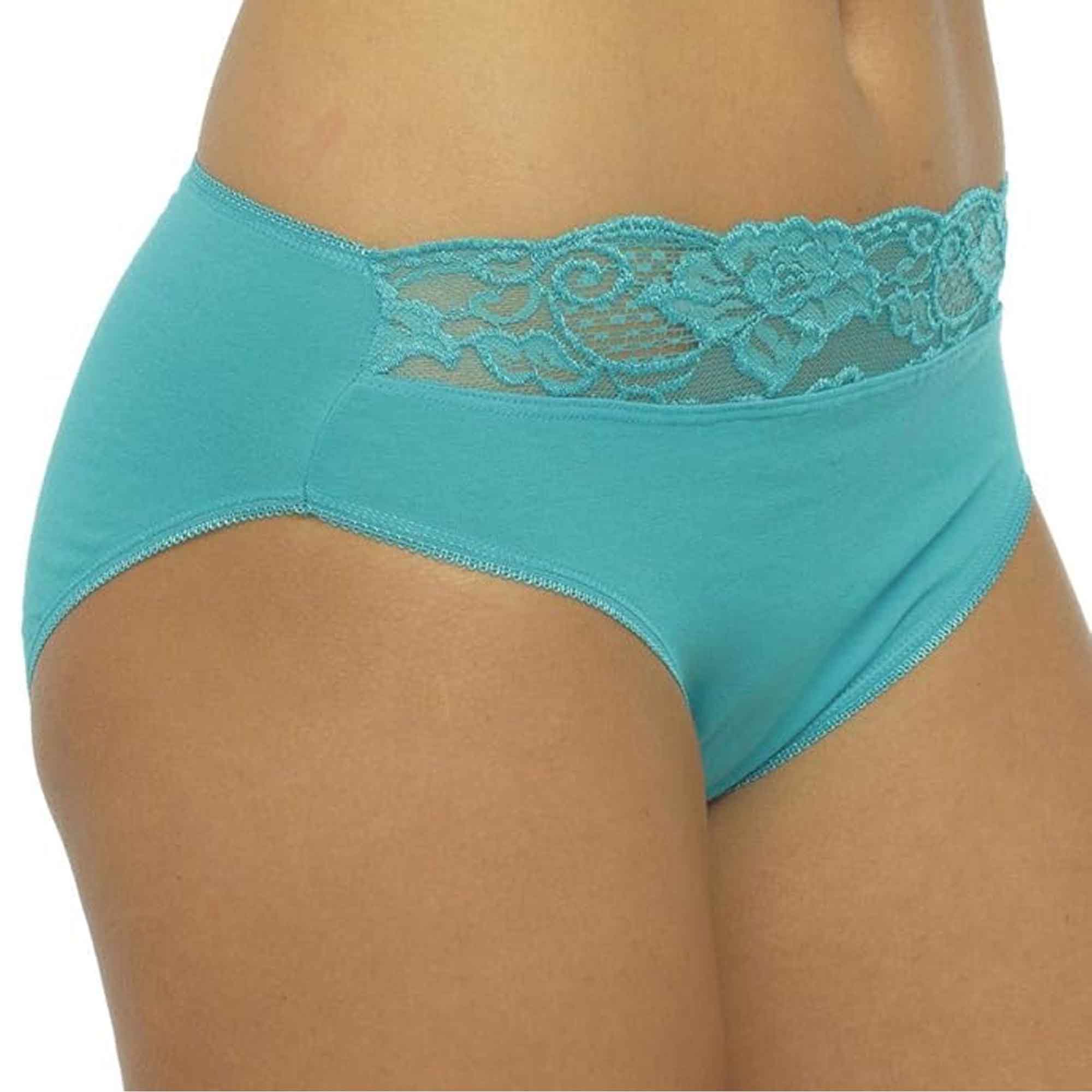 Daisy Dreamer Pack Of 10 Cotton Rich Lace Brief Knickers For Women With Stretch Waistband