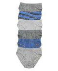 Sock Stack Men's Cotton Stretch Striped Briefs Pack Of 6 Breathable Waistband Assorted