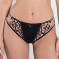 Sheer Mesh Tulle Embroidered Tanga Panty Perla Black-0