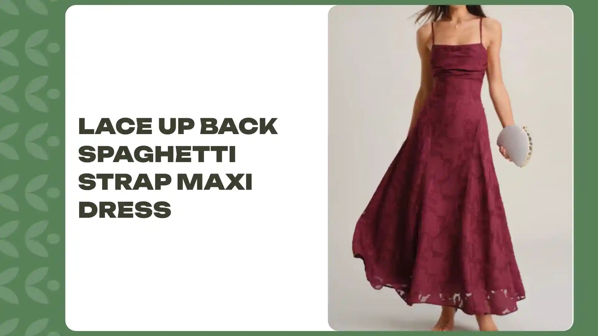 Lace Up Back Spaghetti Strap Maxi Dress by@Outfy