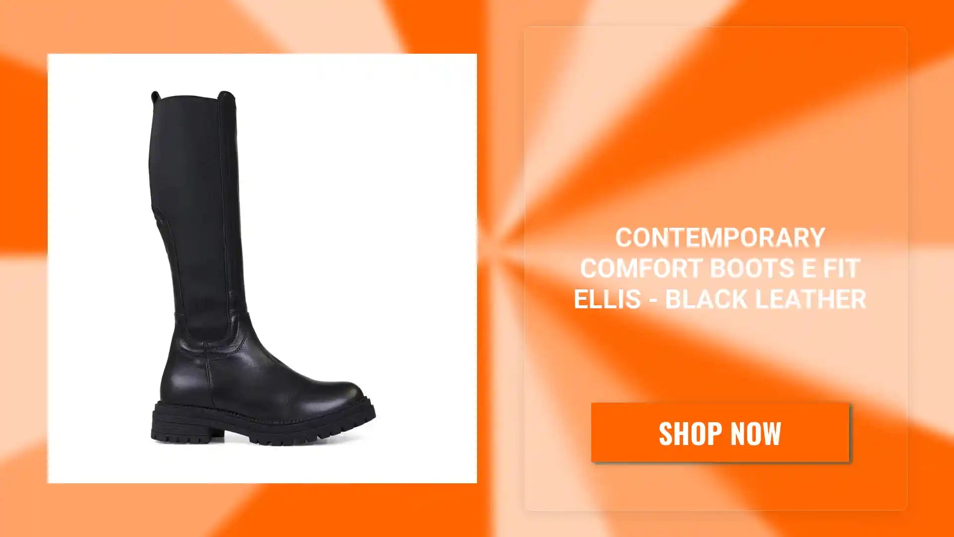 Contemporary Comfort Boots E Fit ELLIS - Black Leather by@Outfy