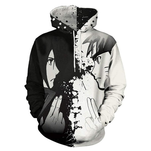 Naruto Anime Hoodies 3D Men Women Sasuke Autumn Harajuku Kakashi 3D Cartoon Print Sweatwear Men's Hoodies Sweatshirt Coats-2