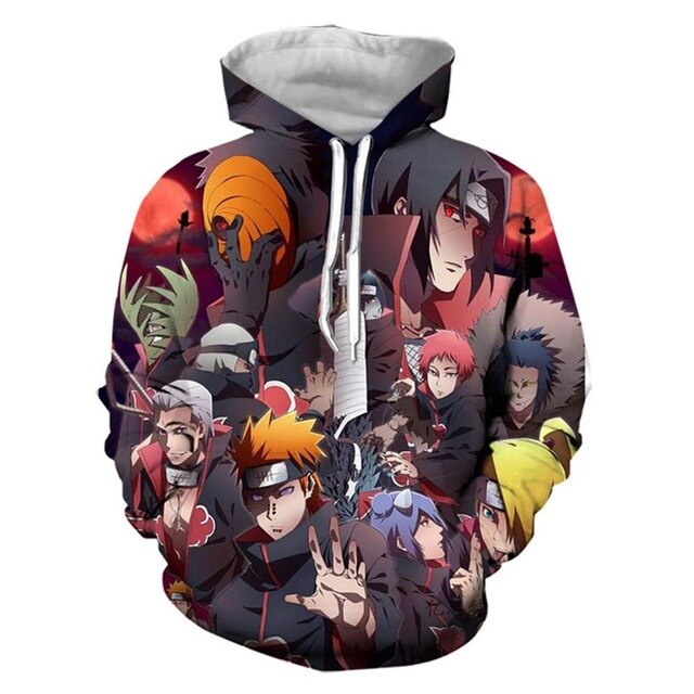 Naruto Anime Hoodies 3D Men Women Sasuke Autumn Harajuku Kakashi 3D Cartoon Print Sweatwear Men's Hoodies Sweatshirt Coats-13