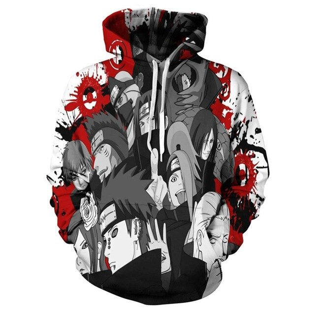 Naruto Anime Hoodies 3D Men Women Sasuke Autumn Harajuku Kakashi 3D Cartoon Print Sweatwear Men's Hoodies Sweatshirt Coats-22