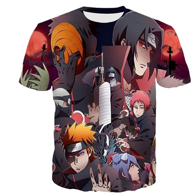 Naruto 3D T Shirt Men/women Uchiha Itachi Sasuke Kakashi Gaara Japan Anime Funny Tees Top Summer Fashion Tshirt Casual T-shirt-9