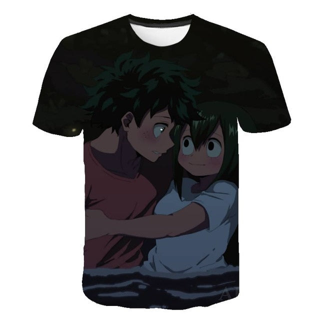 My Hero Academia T Shirt New Men Women 3D Print Anime Boku no Hero Academia Tsuyu Unisex Short Sleeve Top Boys Street Pullover-10
