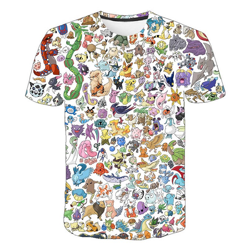3D Movie Detective Pokemon Pikachu T-shirt For Boy/girl Tshirts Fashion Summer Casual Tees Anime Cute Cartoon Clothes-0