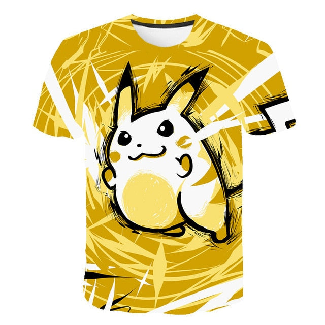 3D Movie Detective Pokemon Pikachu T-shirt For Boy/girl Tshirts Fashion Summer Casual Tees Anime Cute Cartoon Clothes-1