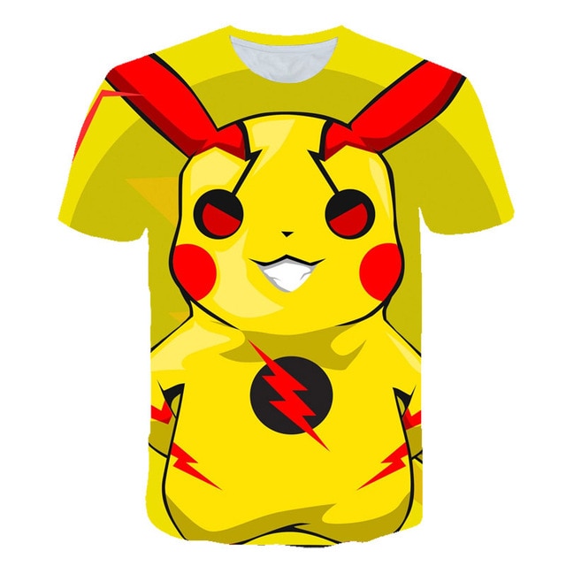 3D Movie Detective Pokemon Pikachu T-shirt For Boy/girl Tshirts Fashion Summer Casual Tees Anime Cute Cartoon Clothes-8