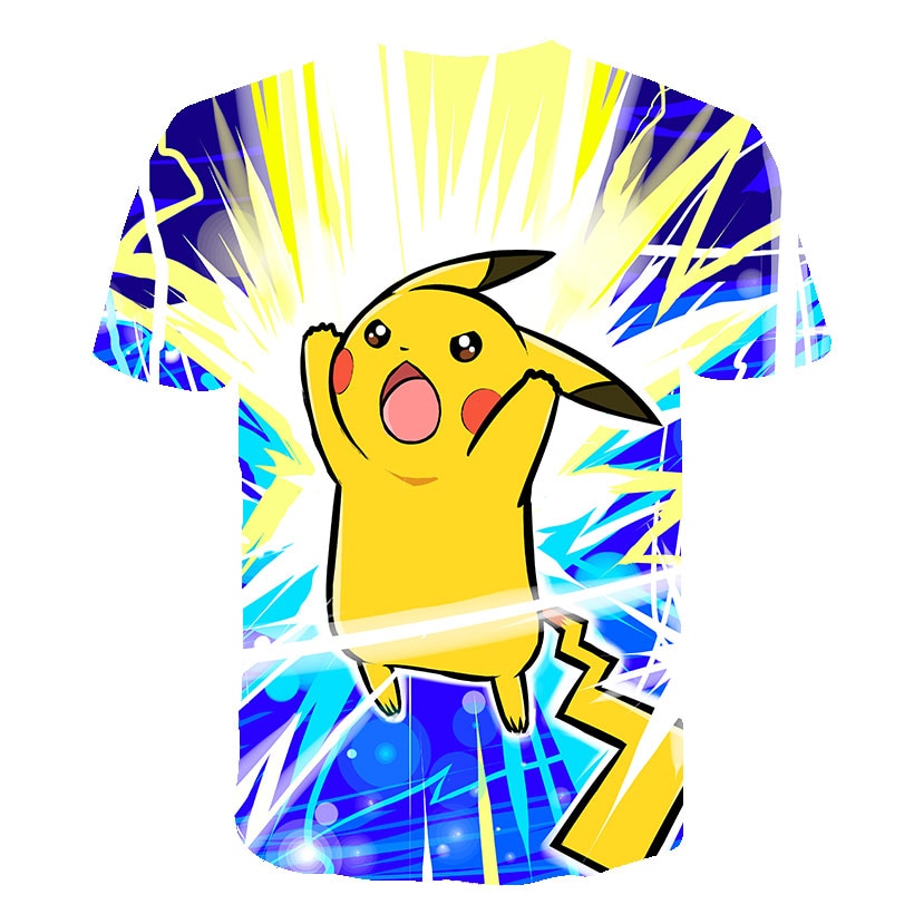 3D Movie Detective Pokemon Pikachu T-shirt For Boy/girl Tshirts Fashion Summer Casual Tees Anime Cute Cartoon Clothes-3