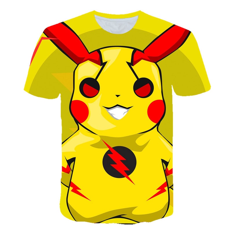 3D Movie Detective Pokemon Pikachu T-shirt For Boy/girl Tshirts Fashion Summer Casual Tees Anime Cute Cartoon Clothes-4