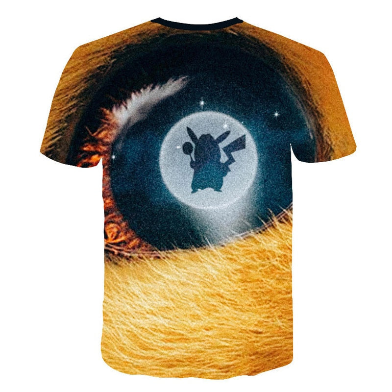 3D Movie Detective Pokemon Pikachu T-shirt For Boy/girl Tshirts Fashion Summer Casual Tees Anime Cute Cartoon Clothes-2
