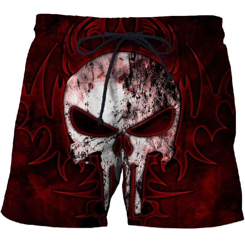 Skull poker 3D printed Beach Shorts Masculino Men Pant Printed Board Shorts Anime Short Plage Quick Dry Pant Streetwear-3